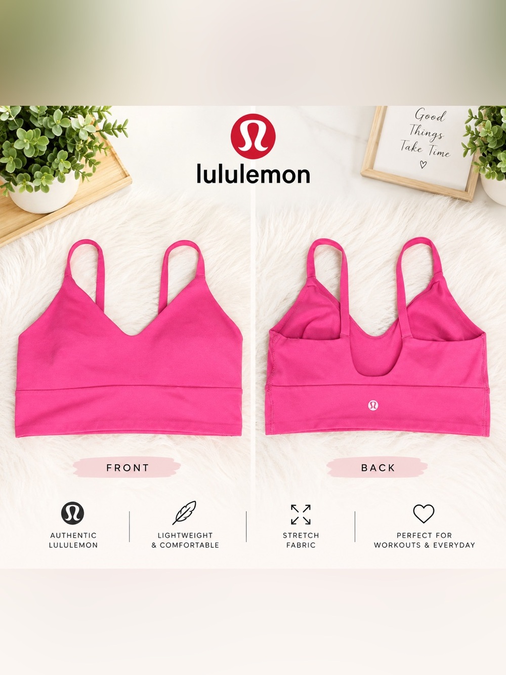 Lululemon Align Bra *Light Support, A/B Cup (Size S / 4-6) in Sonic Pink 🎀